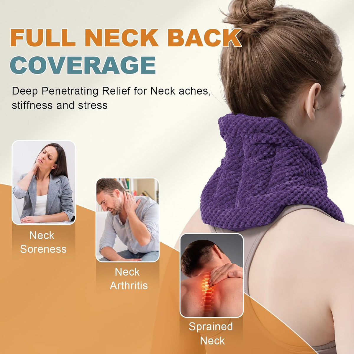 Microwavable Heating Pads for Neck and Shoulders Pain Relief Microwave Heat Pack Versatile Weighted Moist Heated Neck Wrap Reusable Herbal Nature Calming Beanbag Warm Compress 29X7 in 2.4Pounds