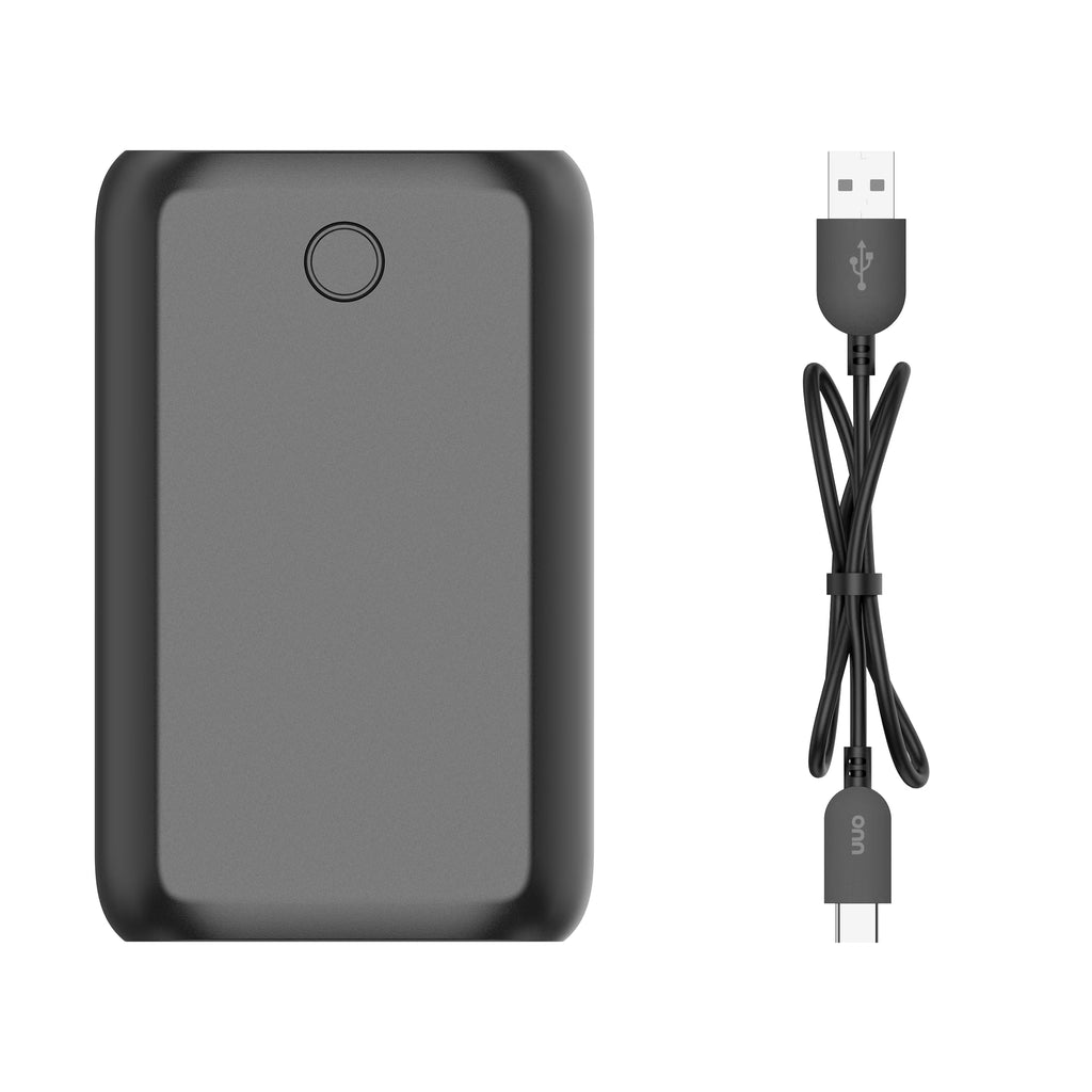 10,000 Mah Portable Powerbank with Built-In USB-C and Lighting Cables, Fast Charge, LED Readout, MFI Certified, Black