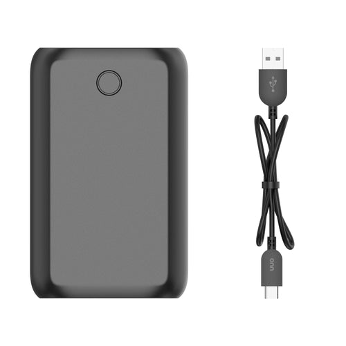 10,000 Mah Portable Powerbank with Built-In USB-C and Lighting Cables, Fast Charge, LED Readout, MFI Certified, Black