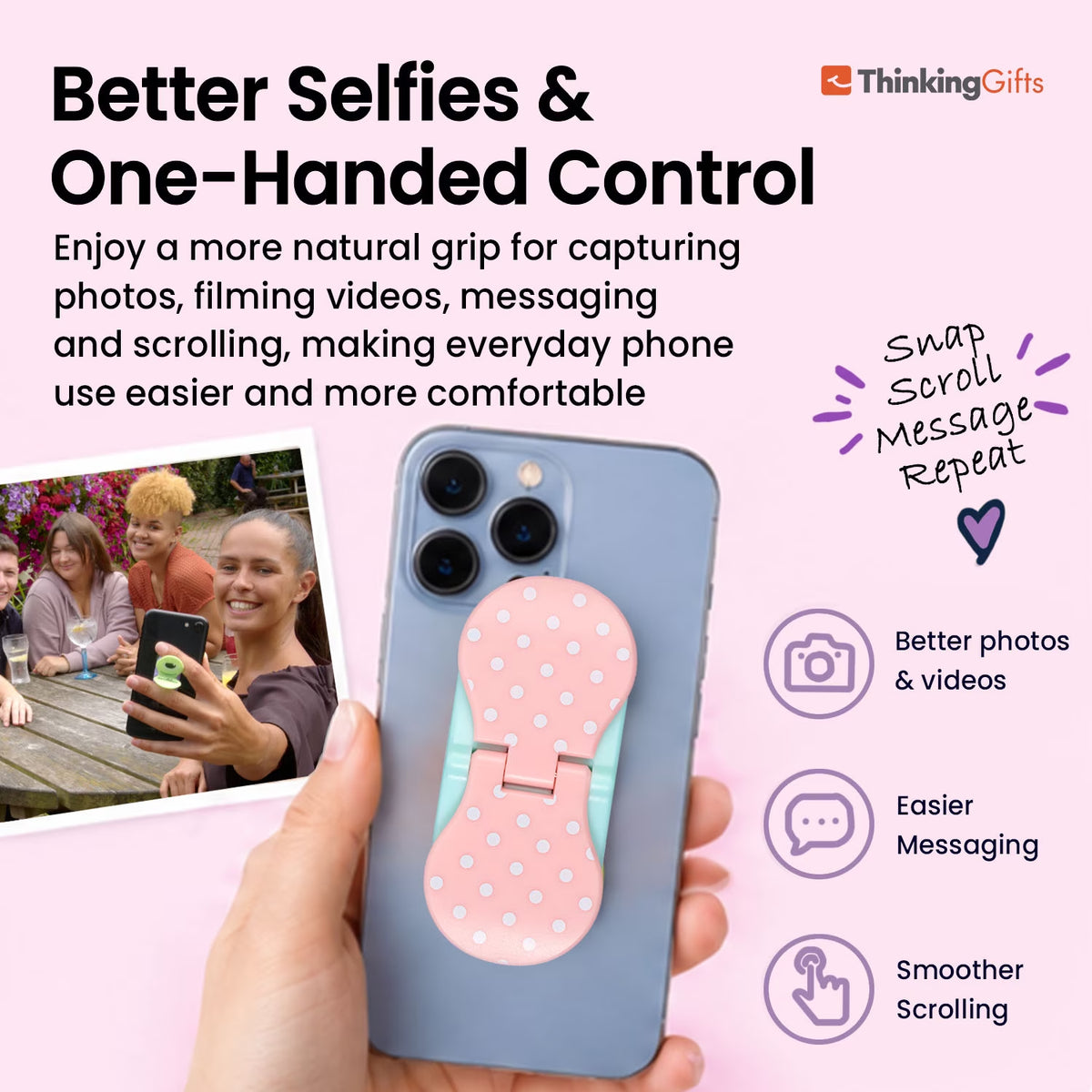 Zipgrips | Universal Phone Grip & Stand | Ultra-Thin & Wireless Compatible
