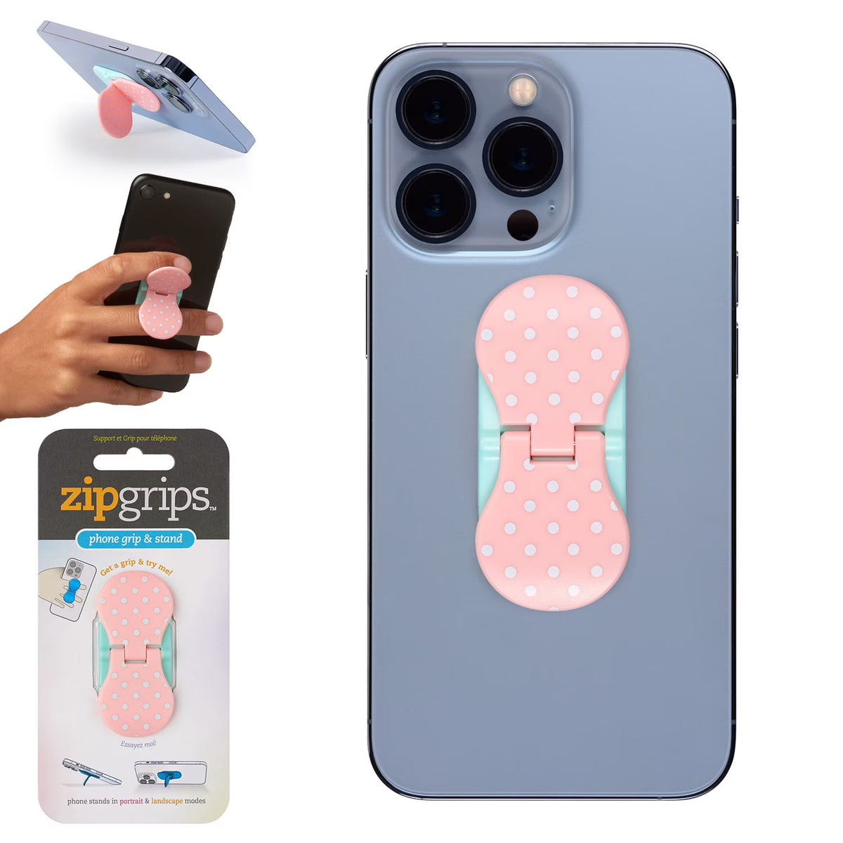 Zipgrips | Universal Phone Grip & Stand | Ultra-Thin & Wireless Compatible